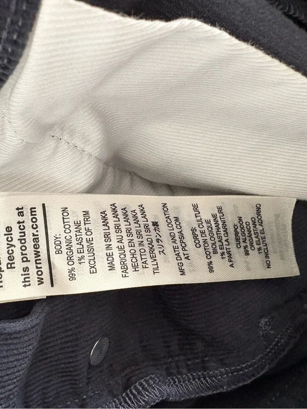 Patagonia kids overalls in corduroy smolder blue sz XXL